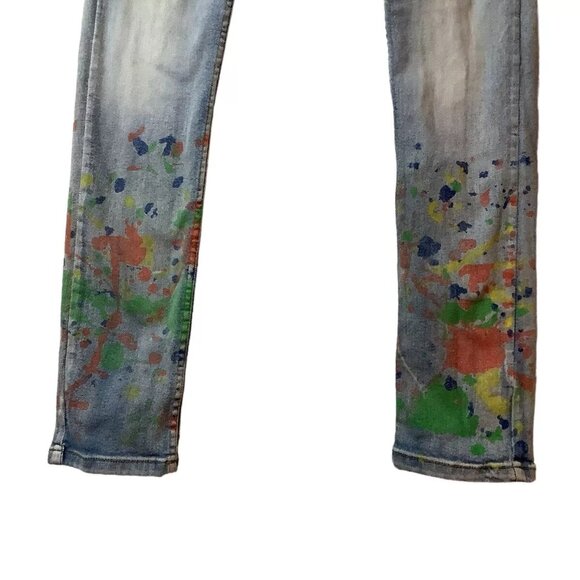Evolution In Design Distressed Paint Splatter Skinny Denim Jeans Mens Size 30x31 - Picture 8 of 12